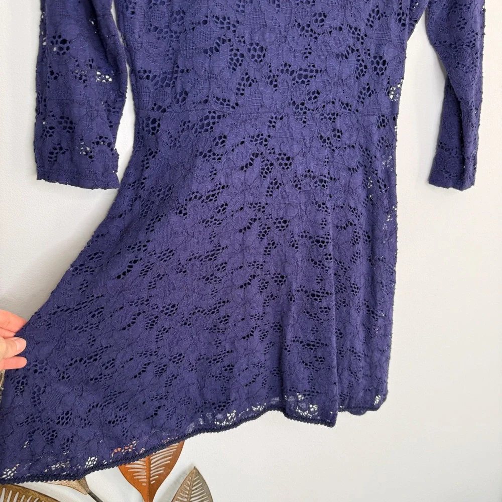J22 Free People Blue Rose Fit N Flare Garden Lace‎ Mini dress